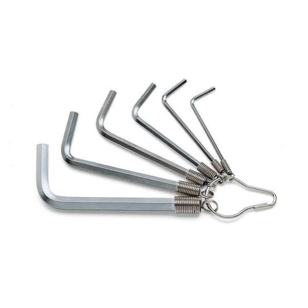 Set of chromed bent hexagonal male wrenches with ring - Beta 96/ST