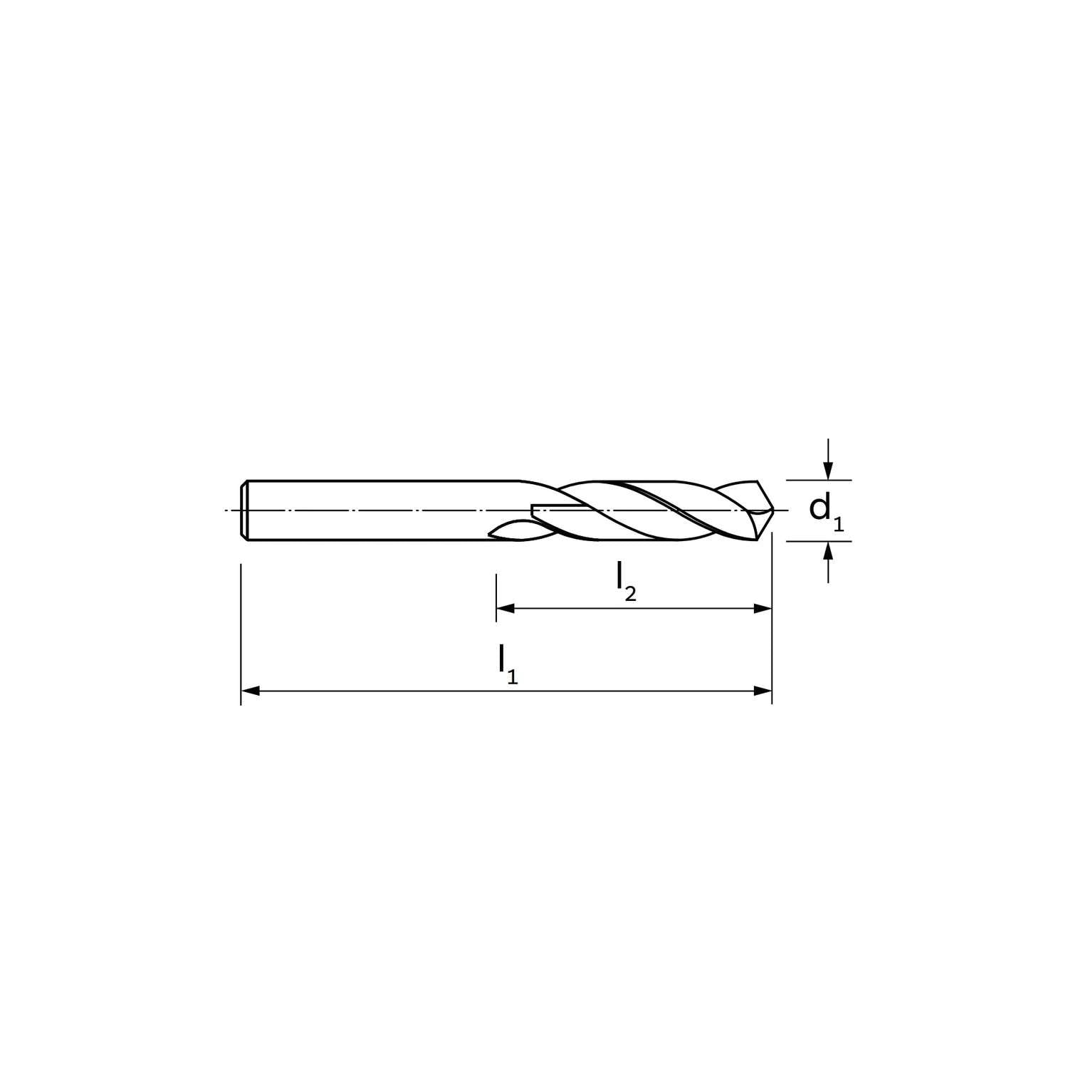 Specific cylindrical drill for alloy steels type NS DIN 1897 (1,5-6,2) - ILIX