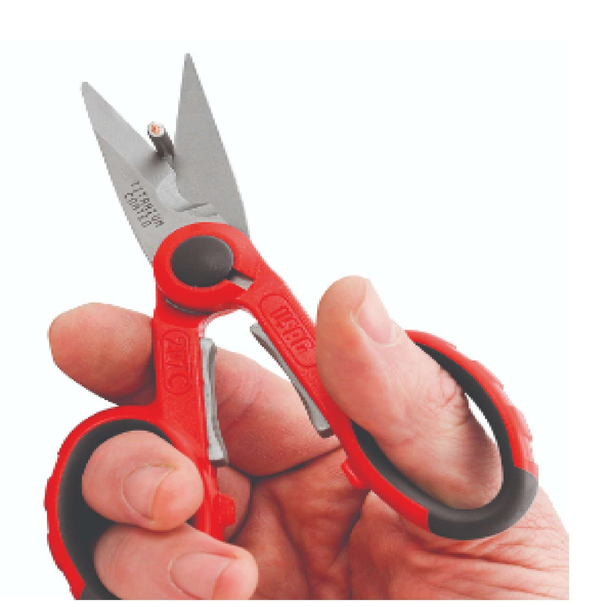 Electrician's scissors with steel blades, L143 mm - Usag 207 C