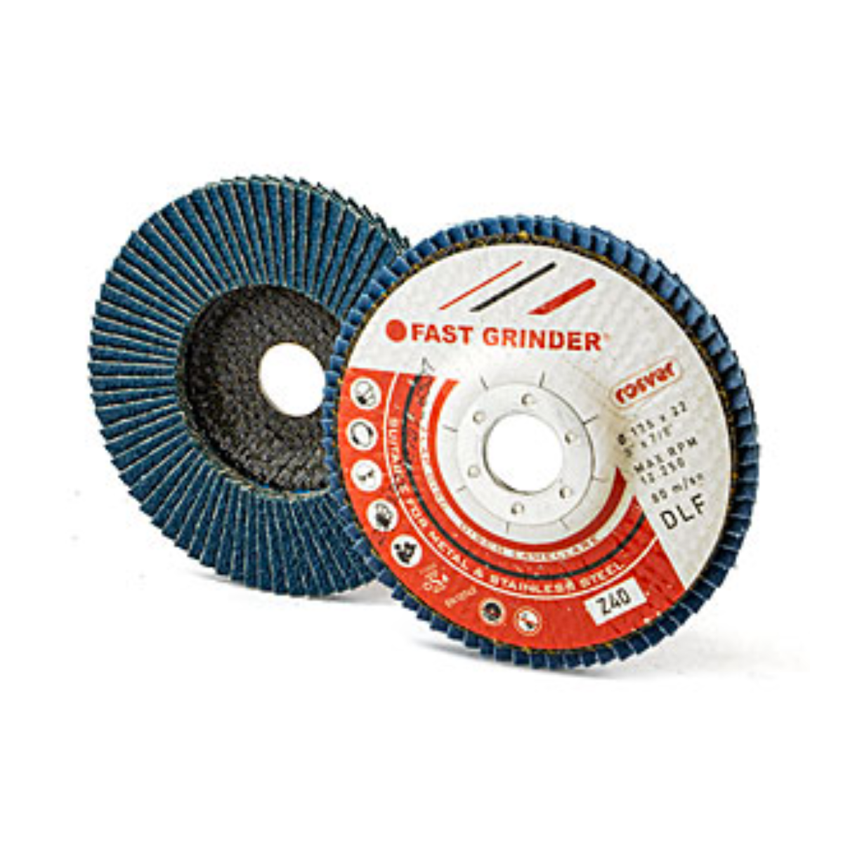 Glass fibre backing flap discs Rosver - DLF D.150 Gr.Z40 CONICAL - Conf.10pz