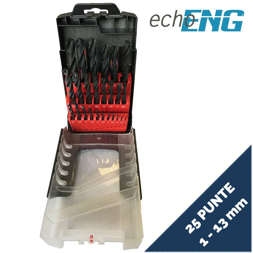 HSS-Spiralbohrer-Set, zylindrische gerade Schaft, 1 - 13/1 - 5,9/6 - 10 DIN 338