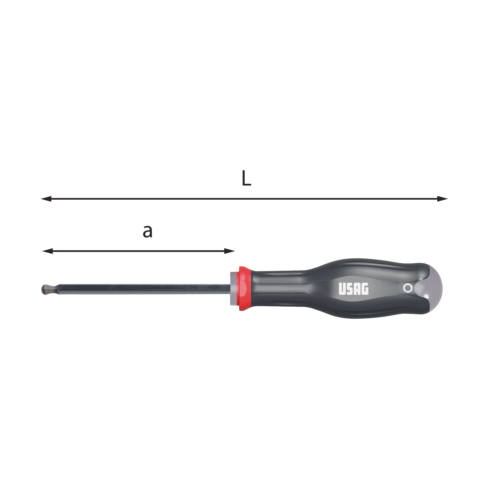 Screwdrivers with spherical head and handgrip, for hex socket screws - Usag 280 TS