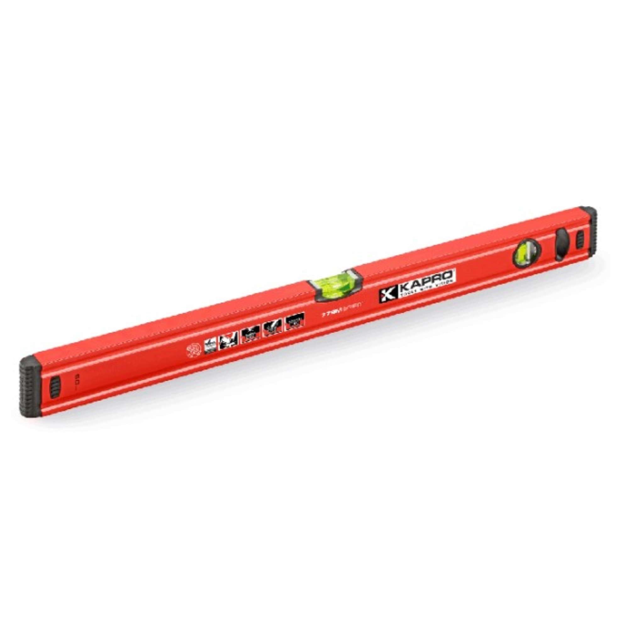 Magnetic spirit level with ground base, rubberized stoppers - KAPRO Valex