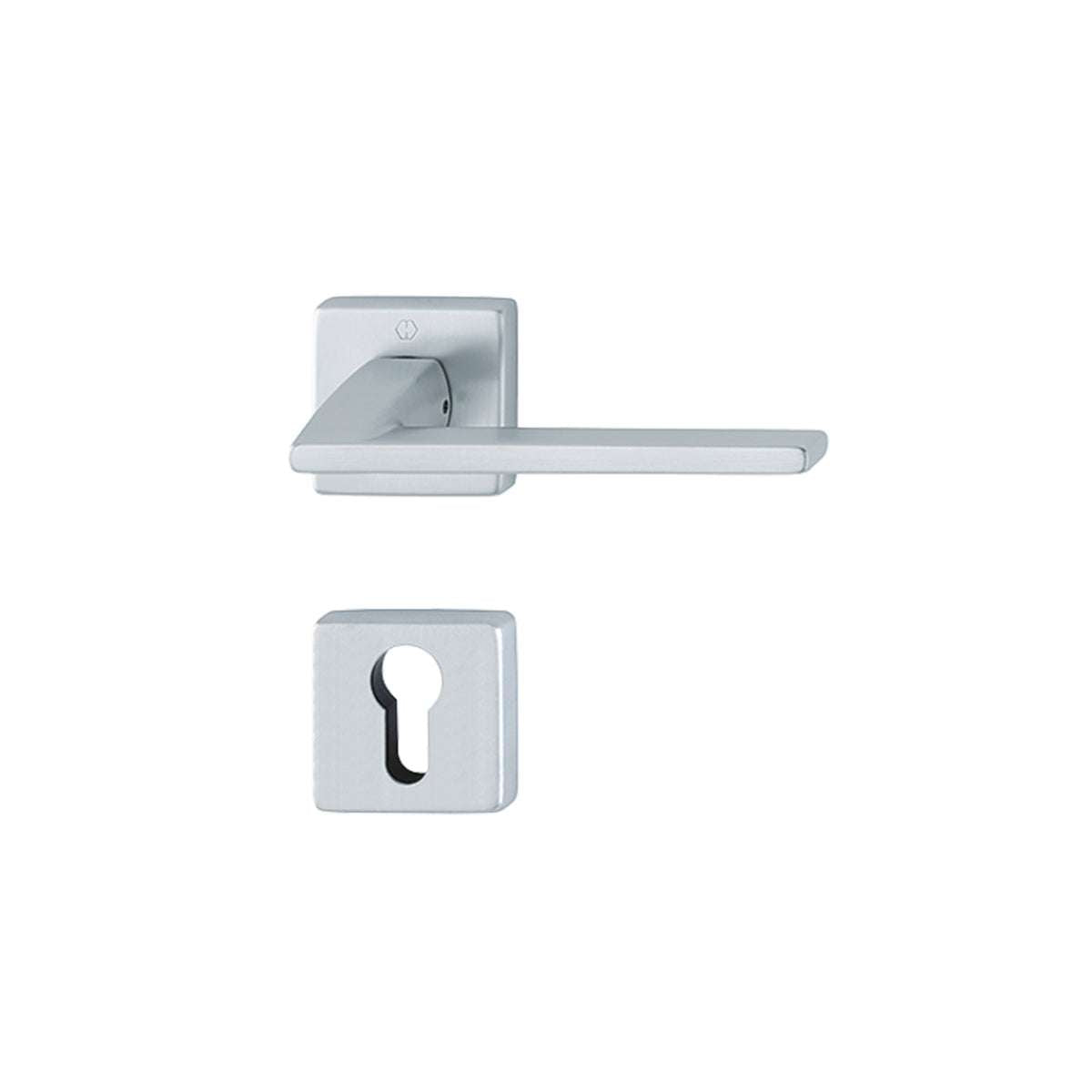 Yale Bergamo F41-R satin chrome Hoppe handle, escutcheon and spout 12012166