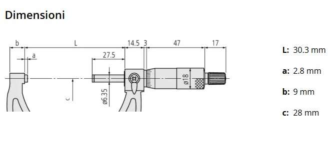 External Micrometer 0-25mm 103-137- Mitutoyo
