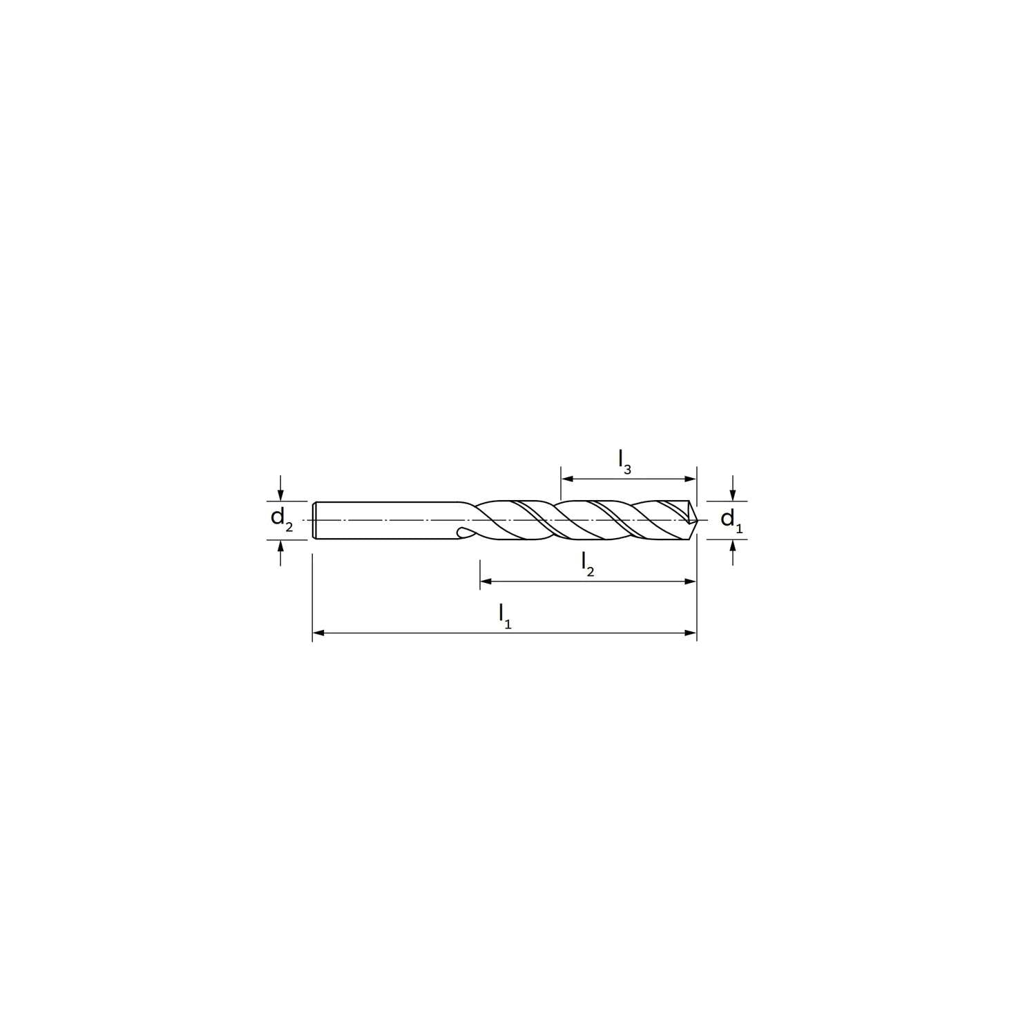 Specific cylindrical record drill for steel/cast iron/alsi DIN 1897  (8,3-15,8)