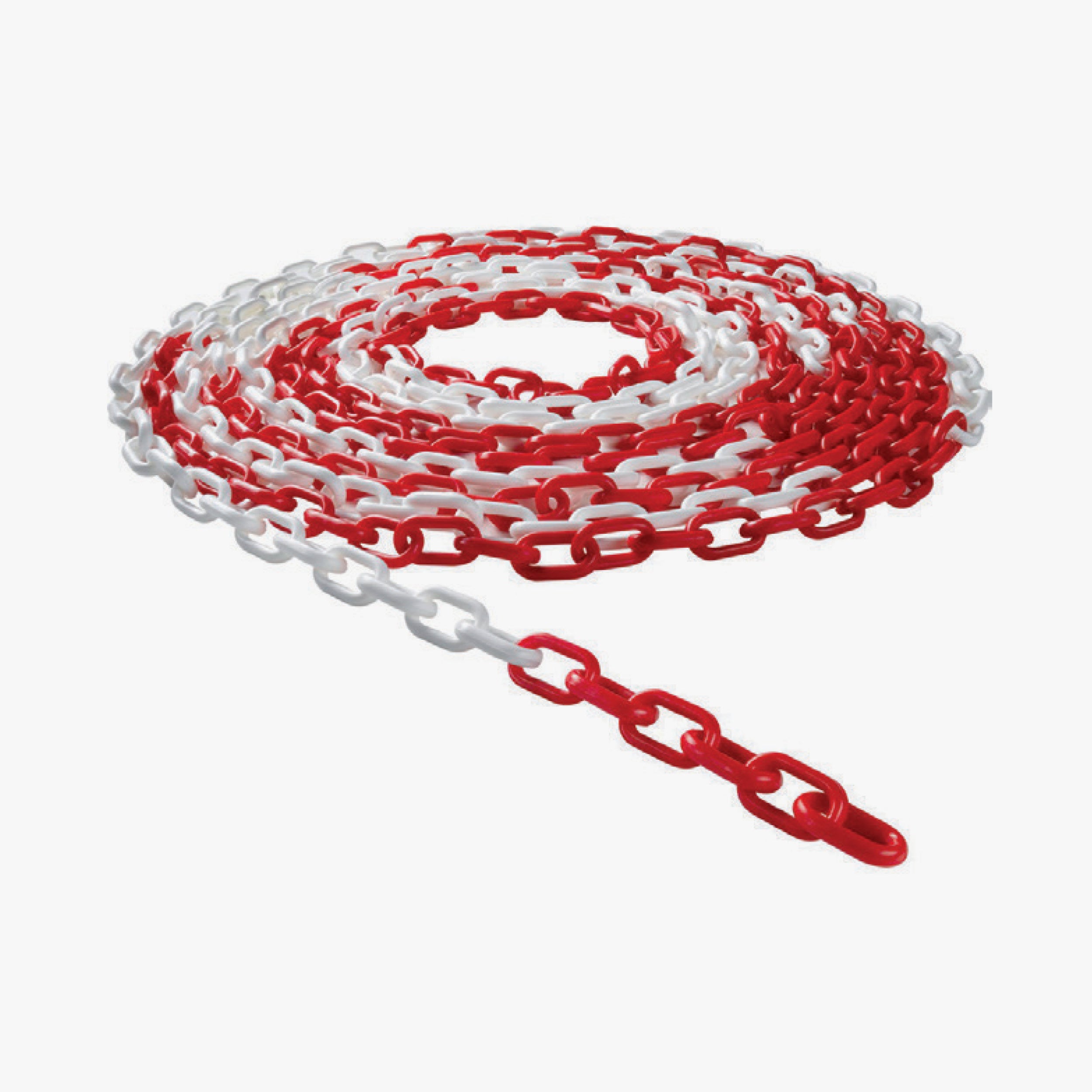 White/red sign chain diam. 6mm. - 25pcs