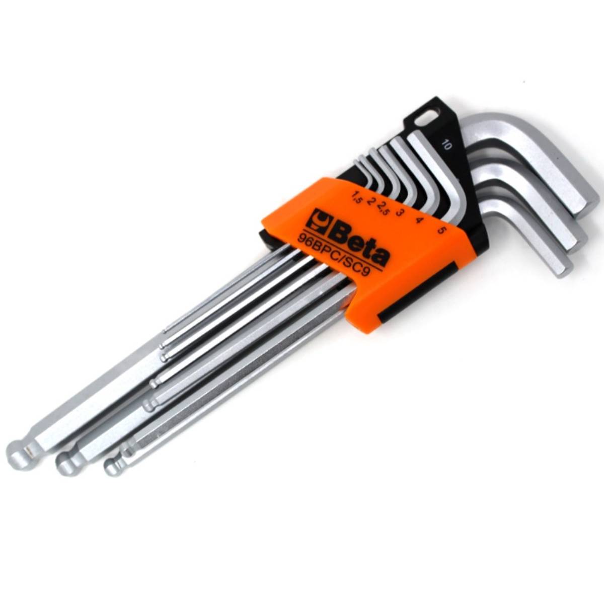 Set of 9 bent hexagonal male wrenches with one spherical end - Beta 96BPC/SC9