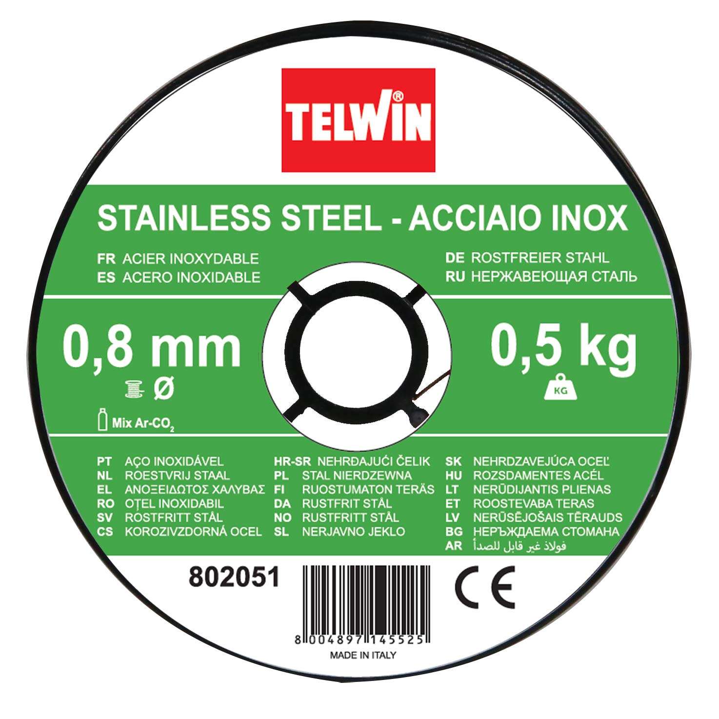 stainless steel wire spool 0.8 mm 0.5-1 kg - Telwin