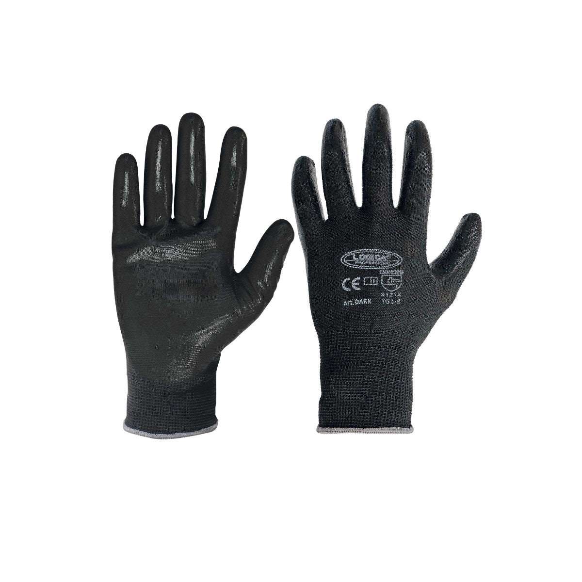Polyester continuous thread glove black size 10 - Logica