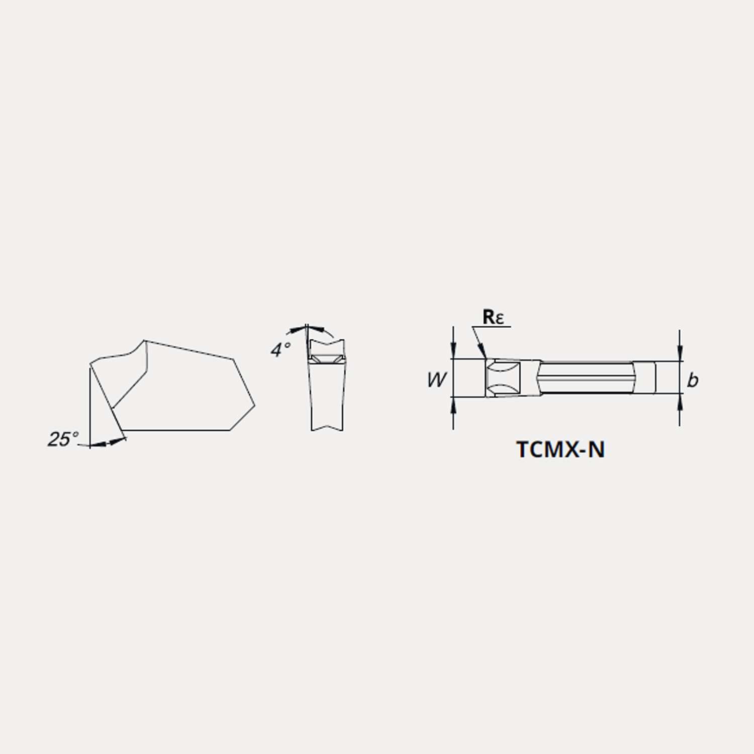 Neutral Insert for Parting and Grooving - Talicarb TCMX-N