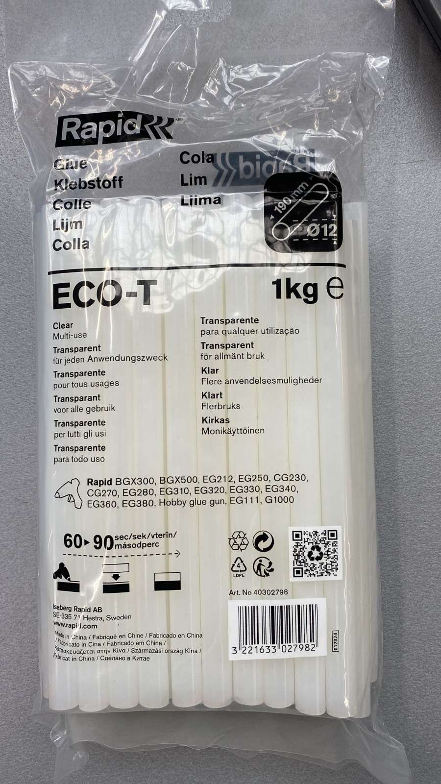 Transparent Glue Refills D.12mm bag 1 KG Stanley - STHT1-70431