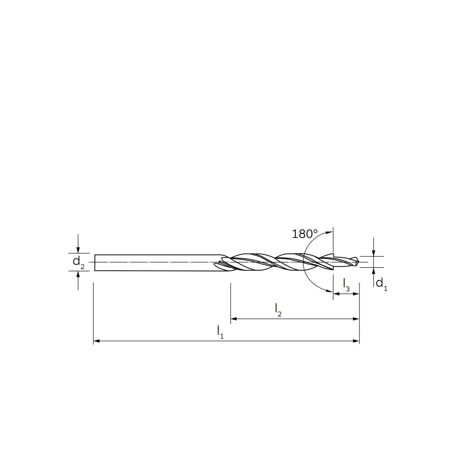 Step drill for general applications countersink angle 180 DIN 8376 - ILIX