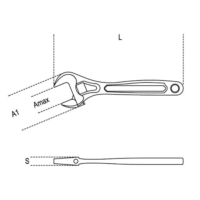Adjustable wrenches with scales, phosphatized - 111N Beta