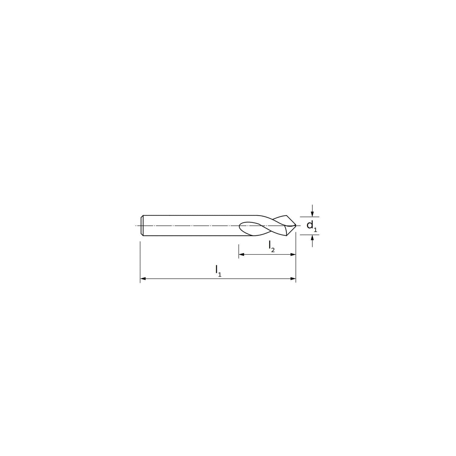 Extra long centering tip for machine with sharpening angle 120 ILIX