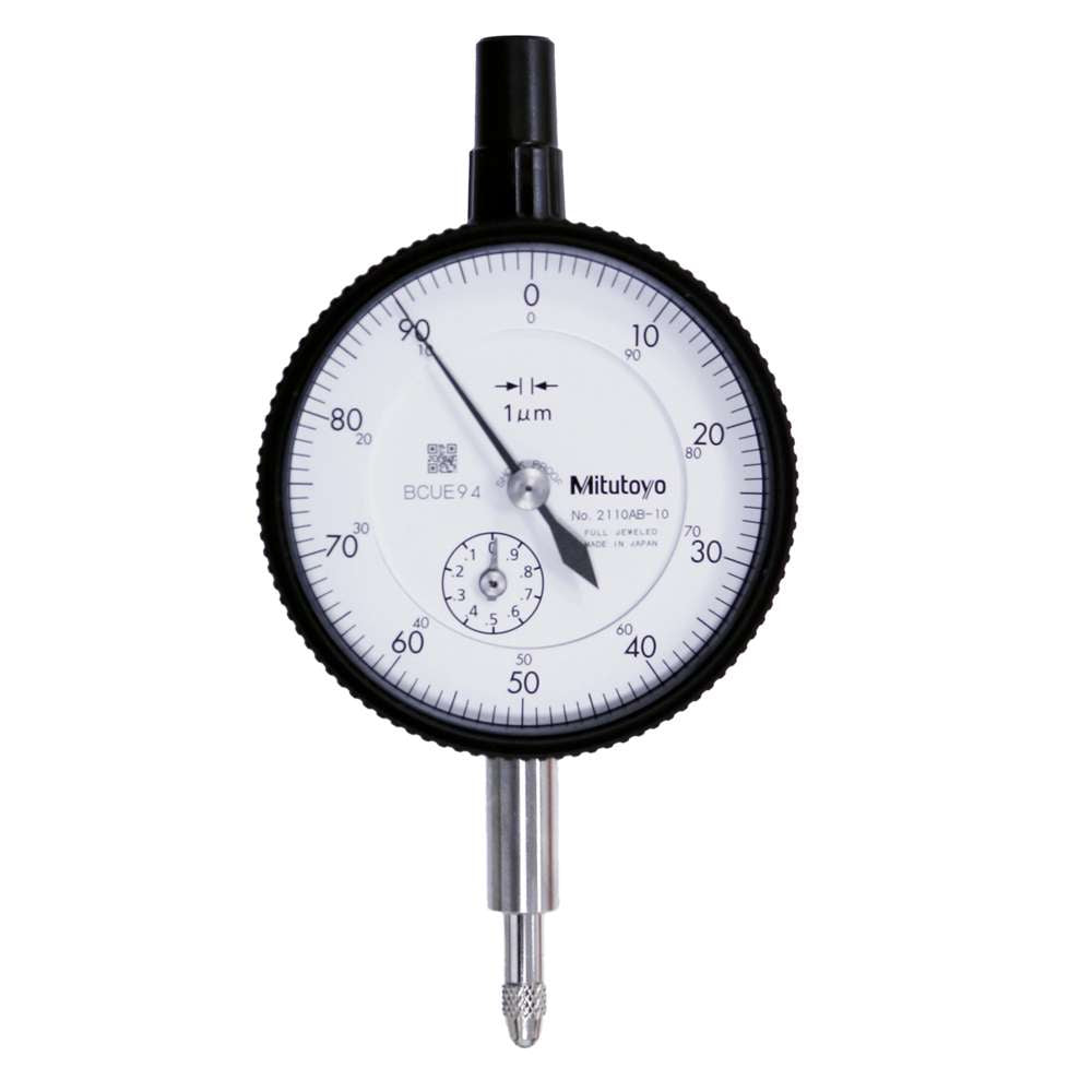 Metric Dial Gauge Analog Flat Caseback, Type ISO 1mm 2110AB-10 - Mitutoyo