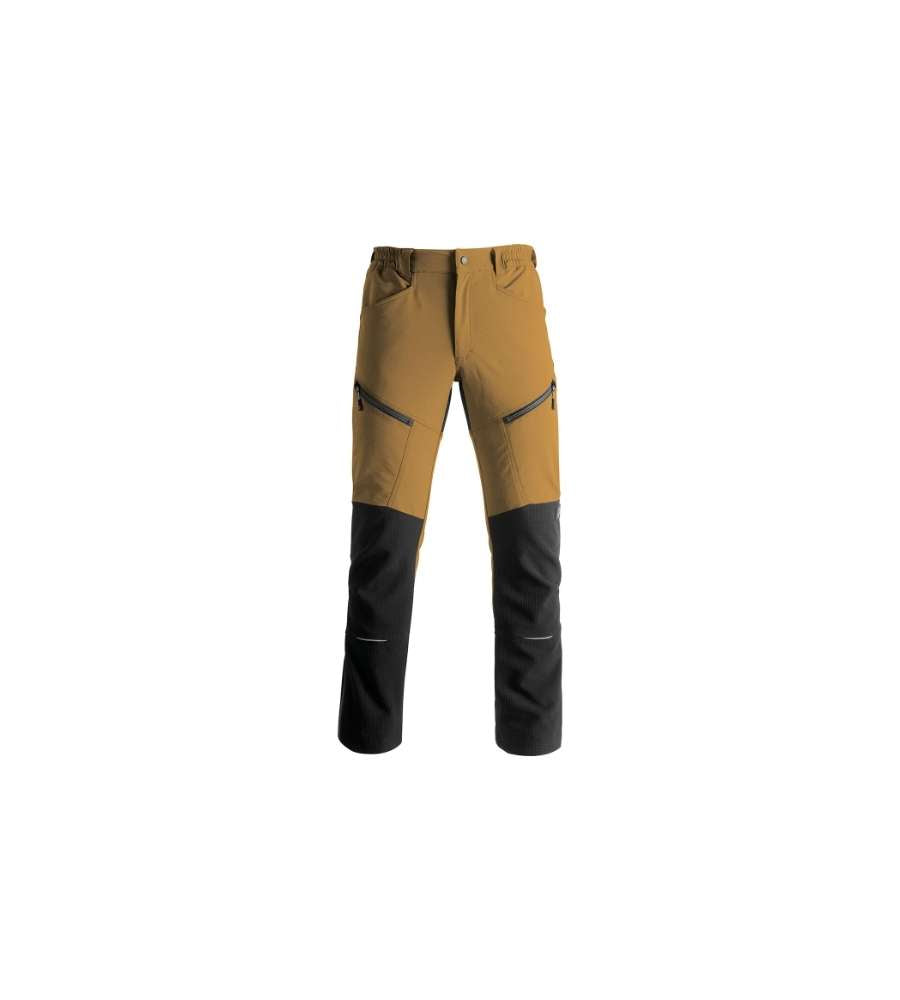 Stretchy work pants, Air force Ocher/Black color, 54% Nylon 39% Polyester 7% Kapriol