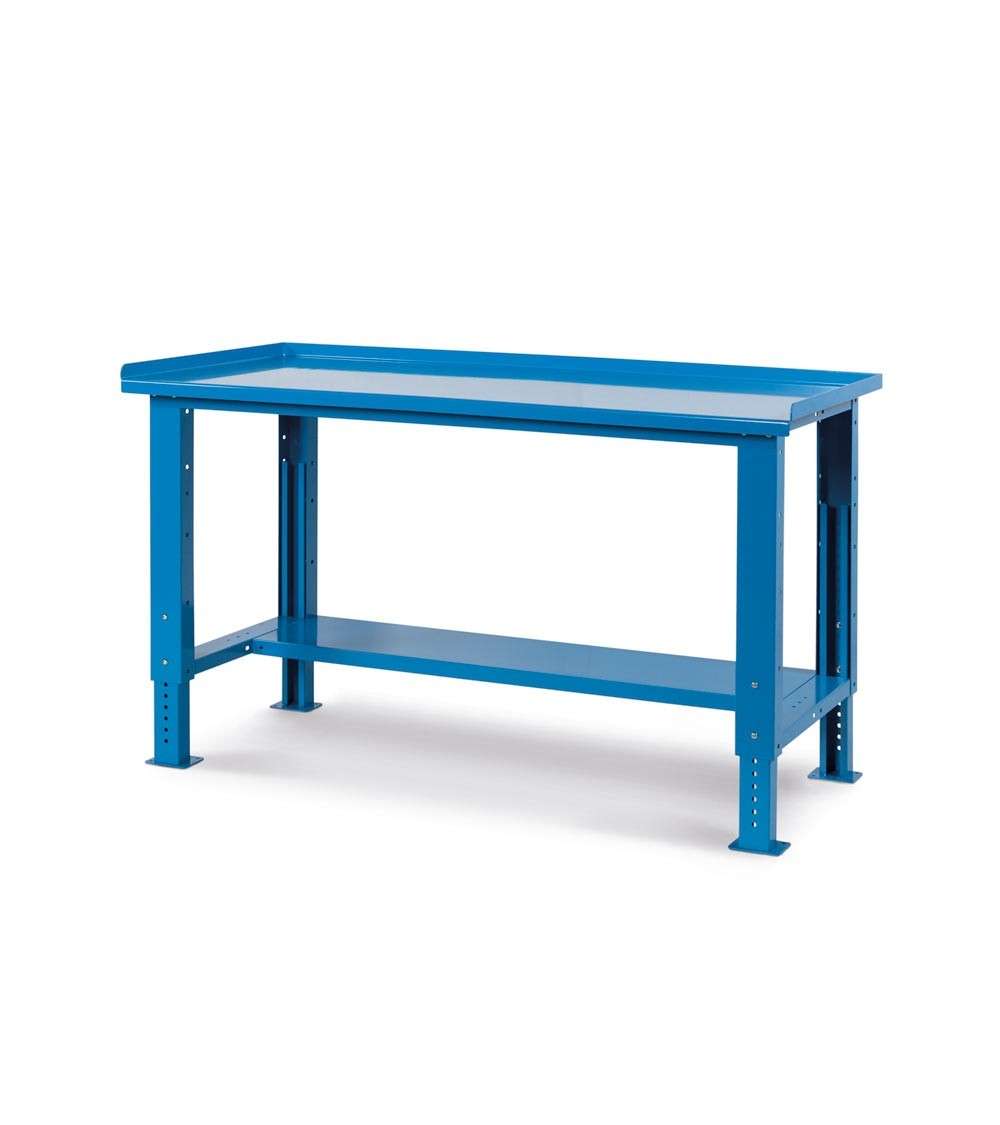 WORKSHOP WORKBENCH 1500 x 750 x 732-1107 H - STEEL TOP - FAMI - WORK UP BLUE