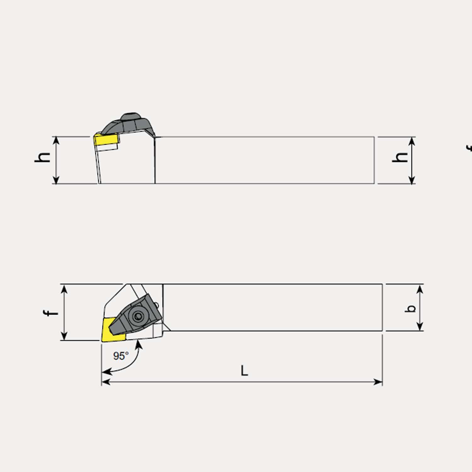 Lathe Tool Holder for Negative Inserts, Left Hand - Talicarb TCLN-L