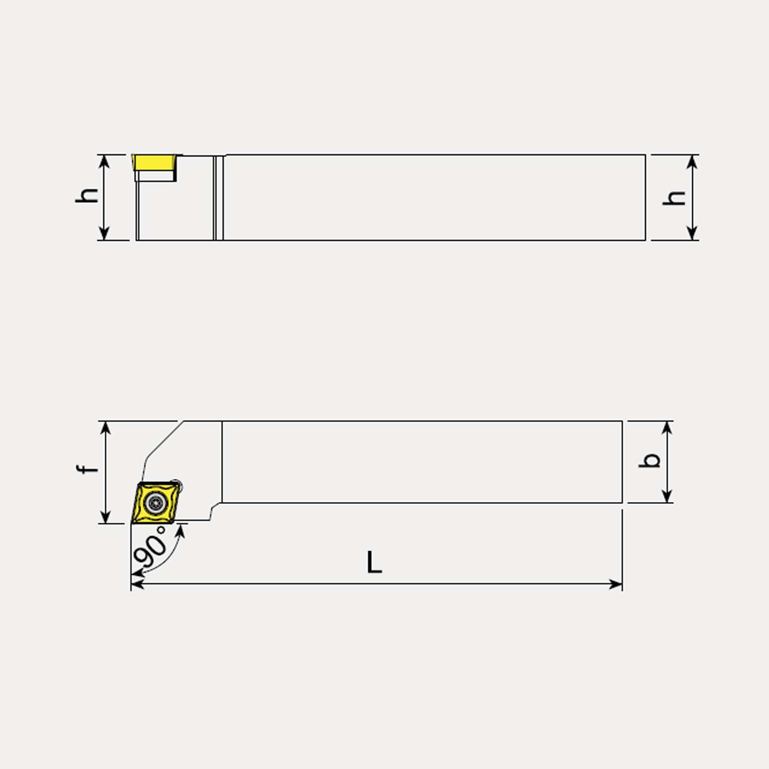 Lathe tool holder, external. negative inserts - Talicarb SCAC
