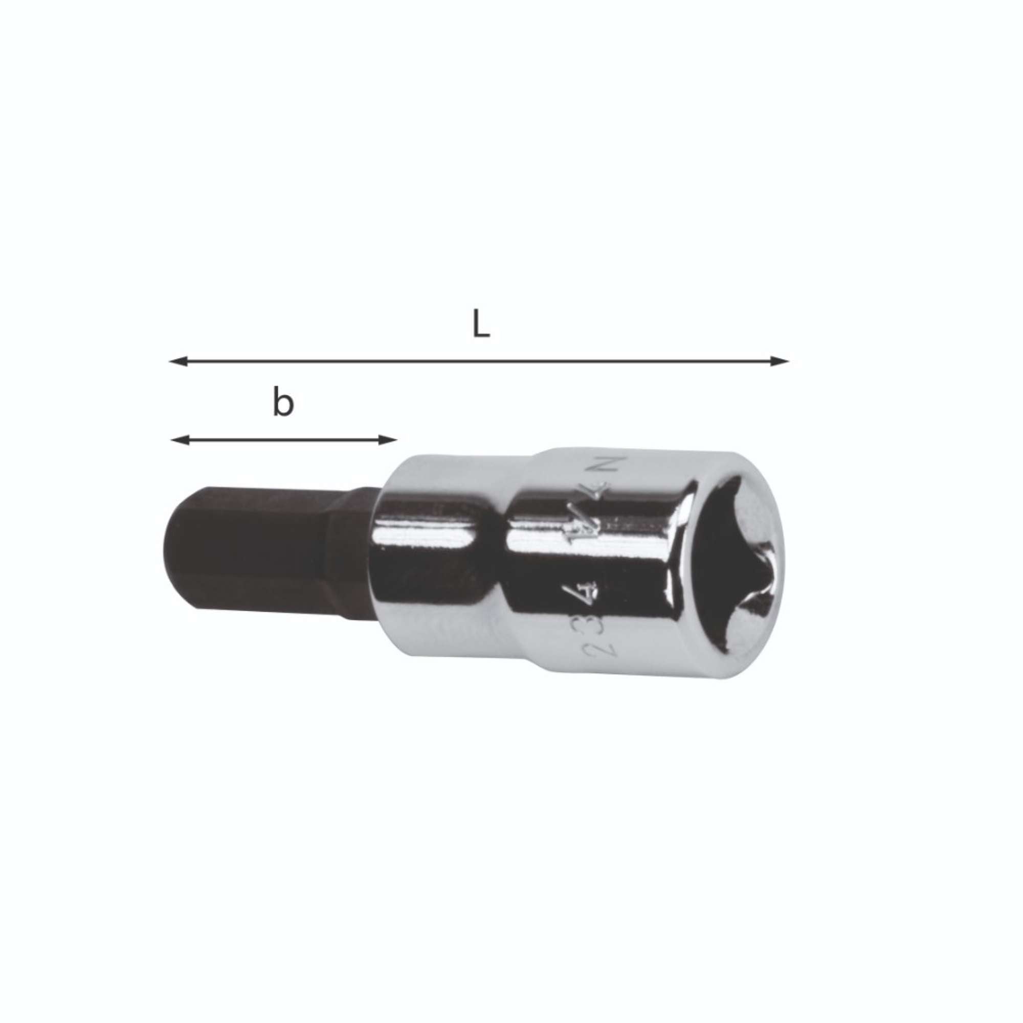 Socket wrench for hex socket screws - Usag 234 1/4N