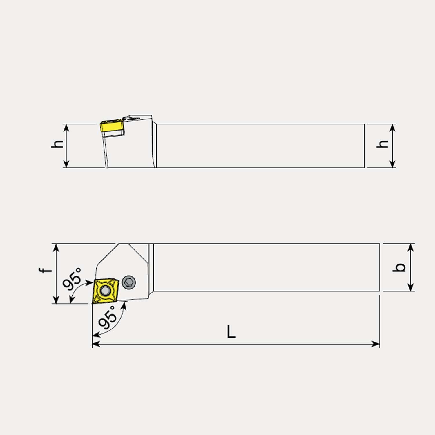 External Machining Toolholder, Left Hand, Negative Inserts - Talicarb PCLN-R