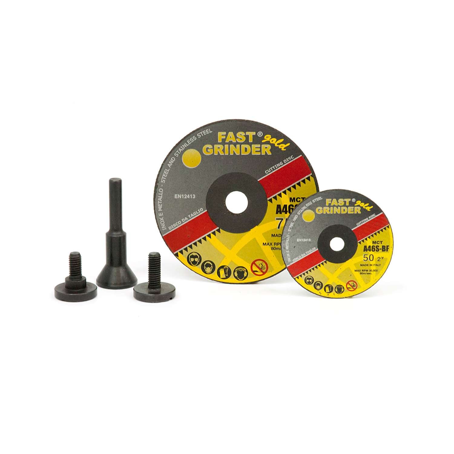 Dischi Taglio Industriali MCT-GOLD D75 F.10 A46S ferro/inox Rosver Conf.100pz