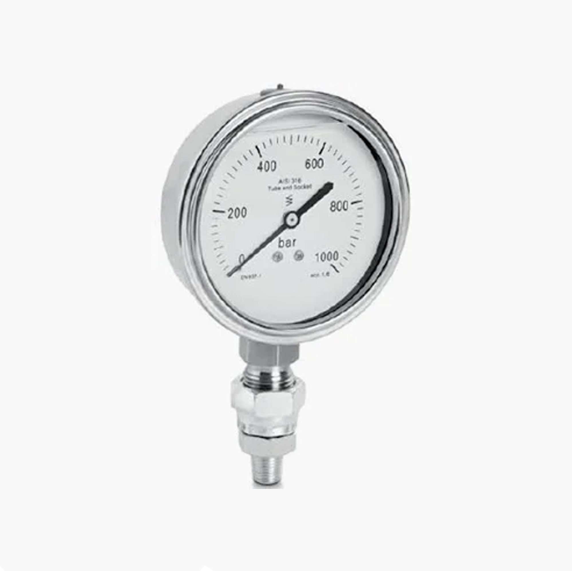 Glycerine pressure gauge diameter 100 mm for Hydraulic press with hydropneumatic foot pump- OMCN 002/A