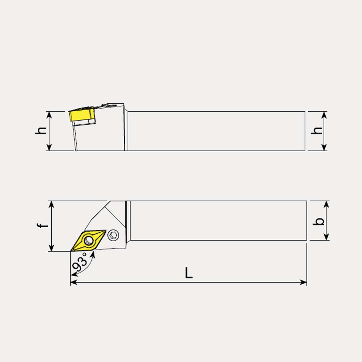 External Machining Toolholder, Left Hand, Negative Inserts - Talicarb PDJN-R