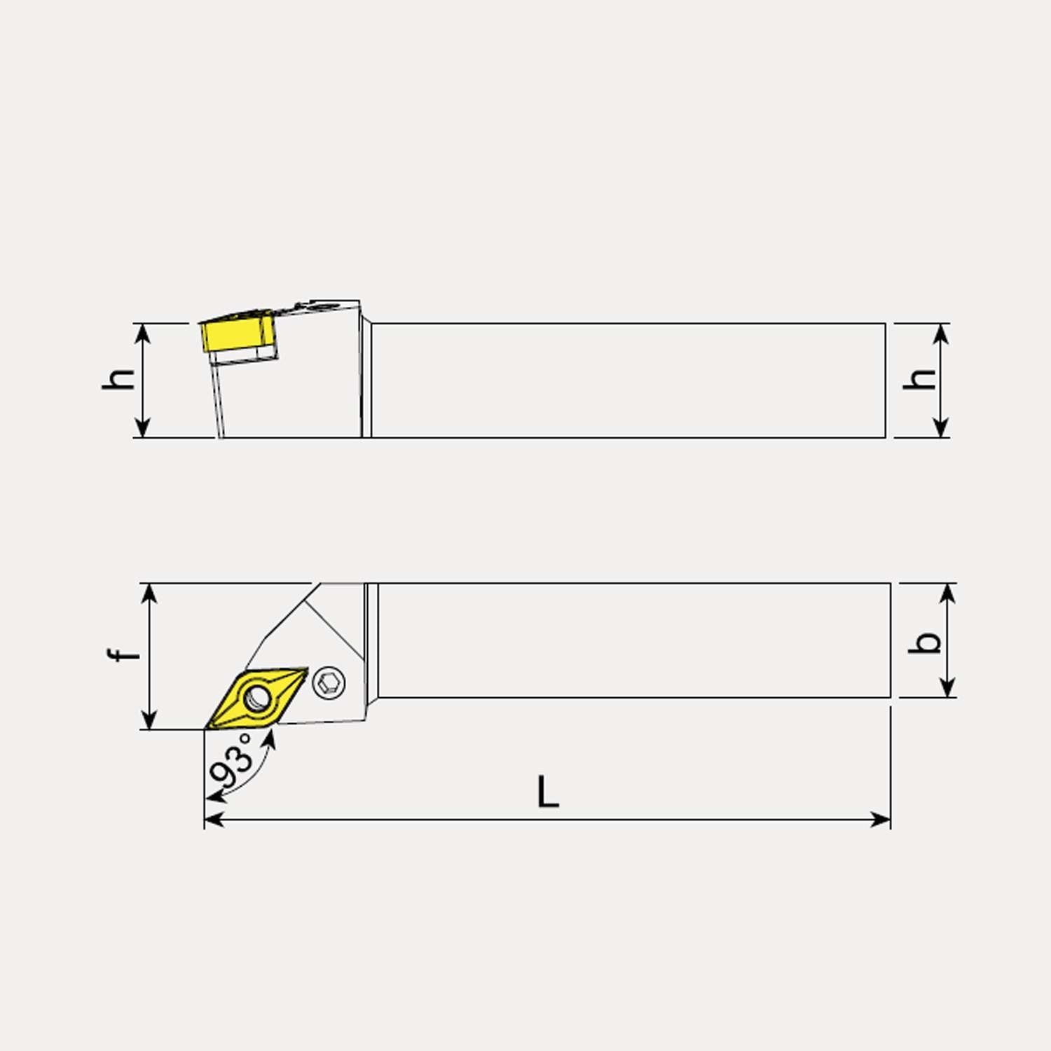 External Machining Toolholder, Left Hand, Negative Inserts - Talicarb PDJN-R
