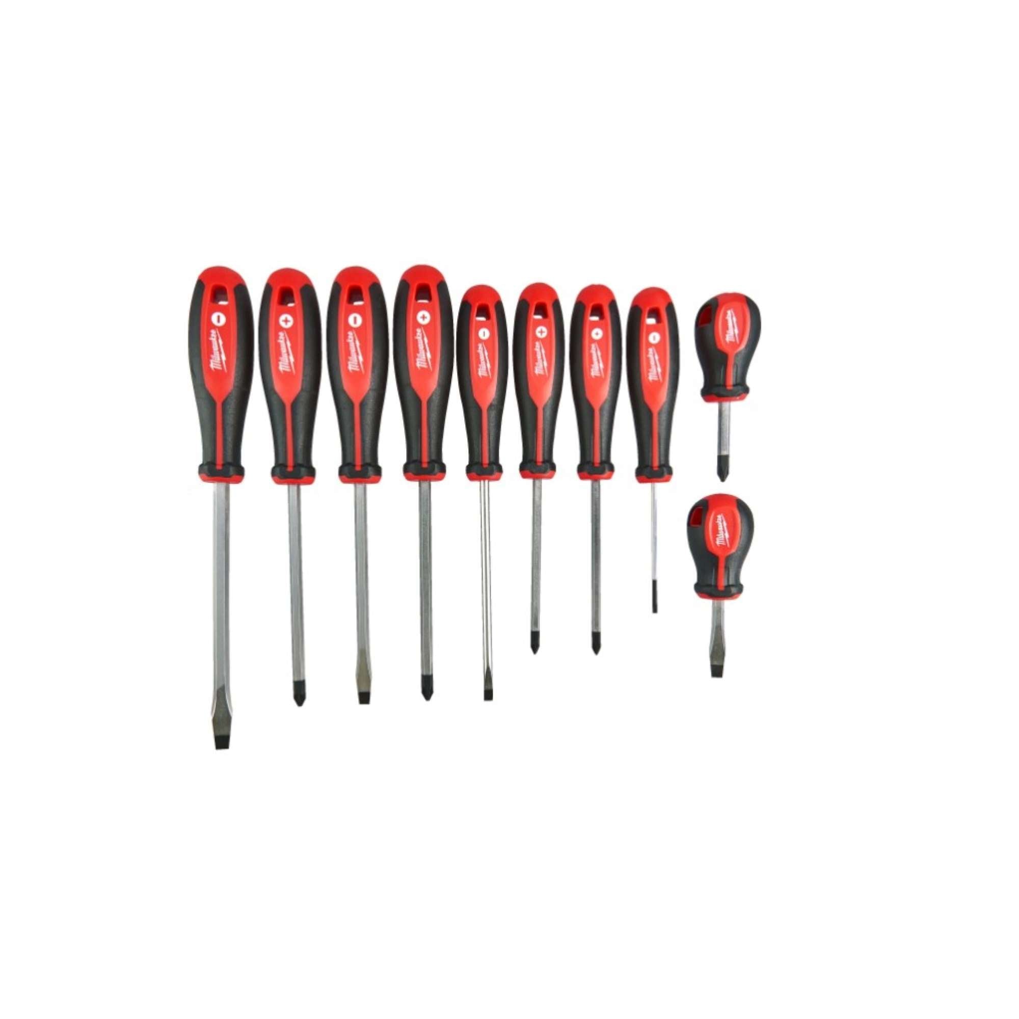 Set of 10 Tri-Lobe S/Driver Screwdrivers - Milwaukee 4932471808