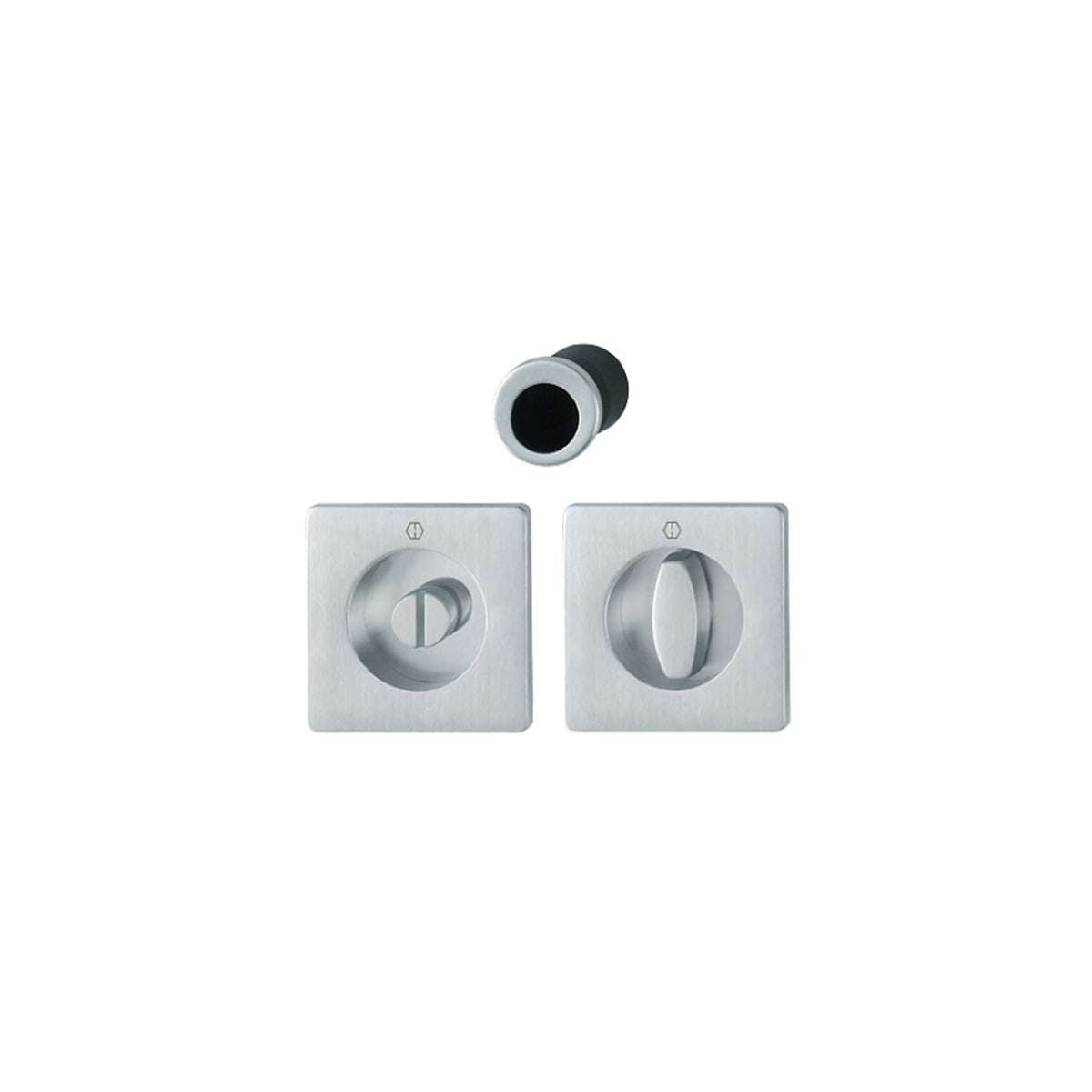Verona handle grooved button/plug F41-R satin chrome - Hoppe 3544513