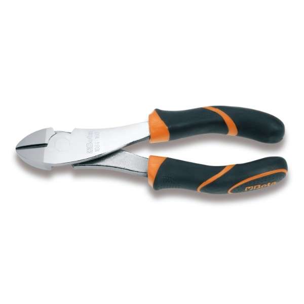 Heavy duty diagonal cutting nippers, chrome-plated, bi-material handles - Beta