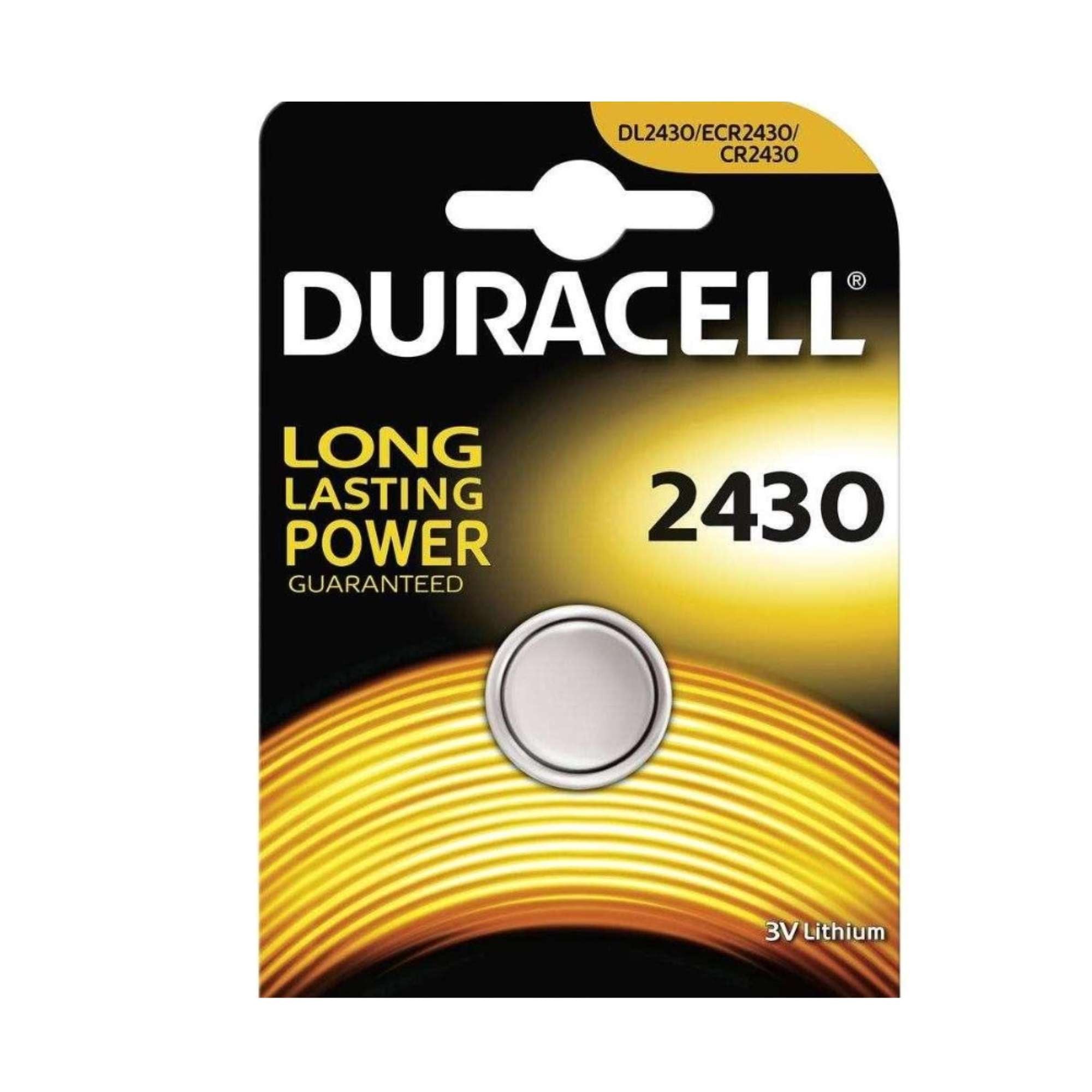 3V Lithium Coin Cell - DURACELL CR2430 DU49