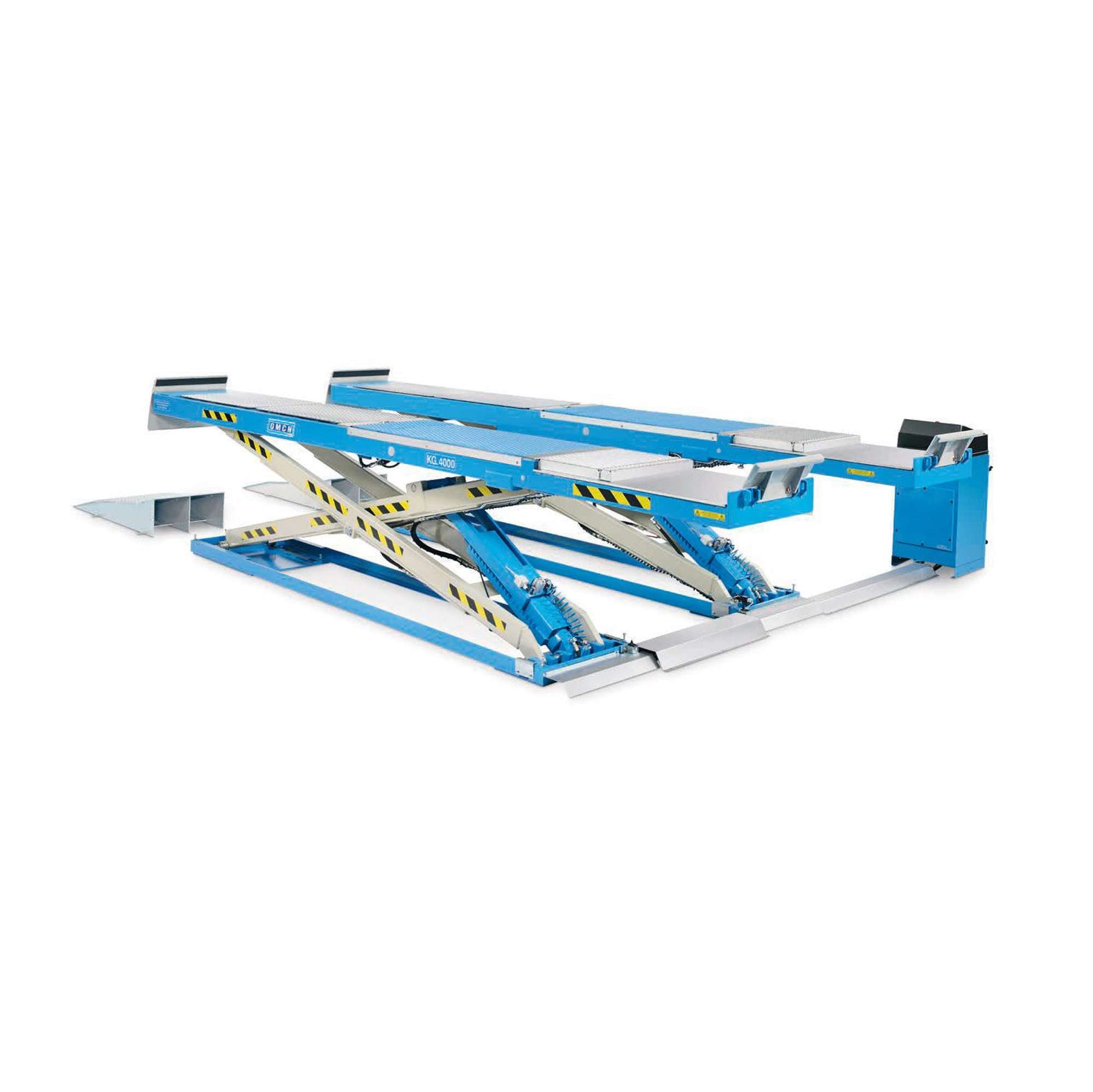 Electro-hydraulic scissor lift capacity 4000 kg floor-standing with lift table wheel alignment OMCN