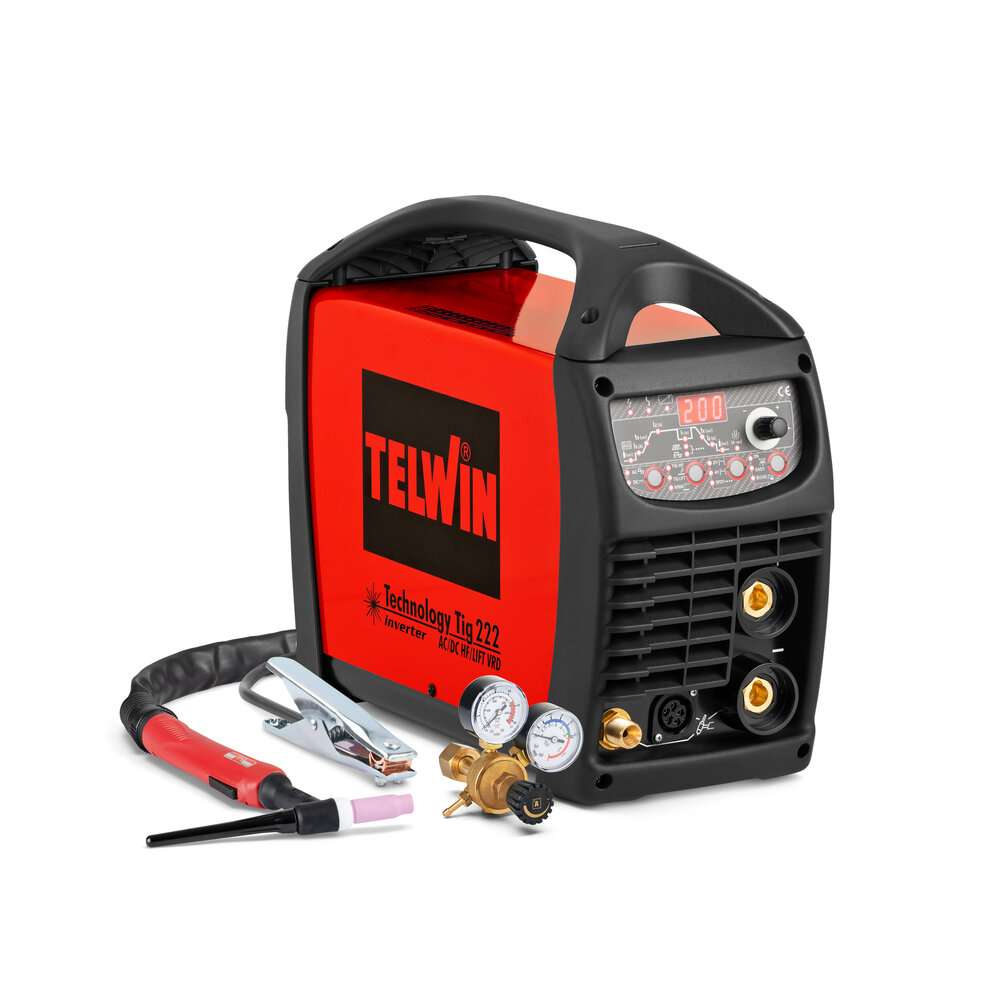 Inverter welder TIG 222 AC/DC-HF/LIFT 230V + Accessories - Telwin - 852054