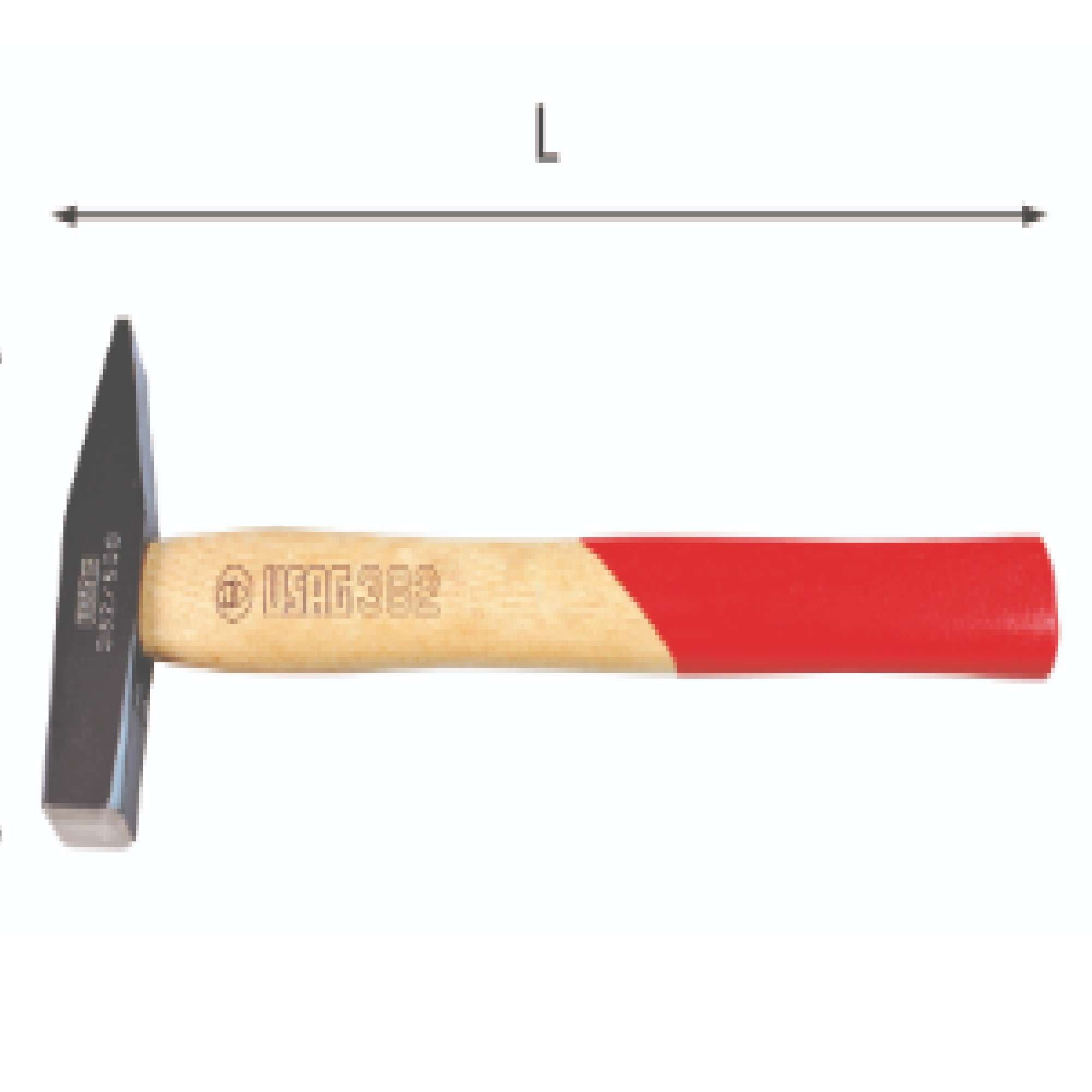 800 g hammer for mechanics, German model with flat square head - Usag 382