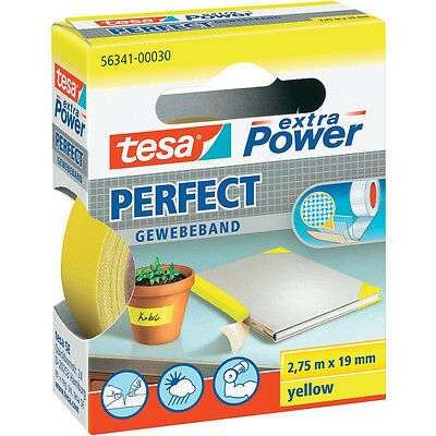 Adhesive tape 19mmX2,75m yellow cloth EXTRA POWER PERFECT TESA 56341