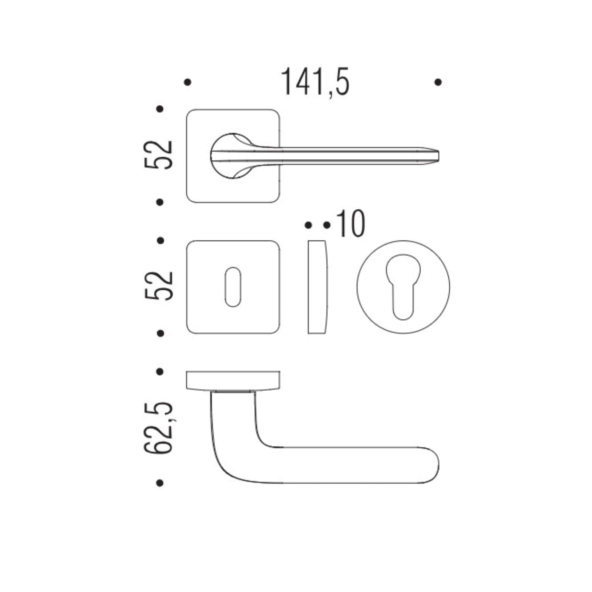 Handle roboquattro 's' id51r chromat - 0id51r-cm