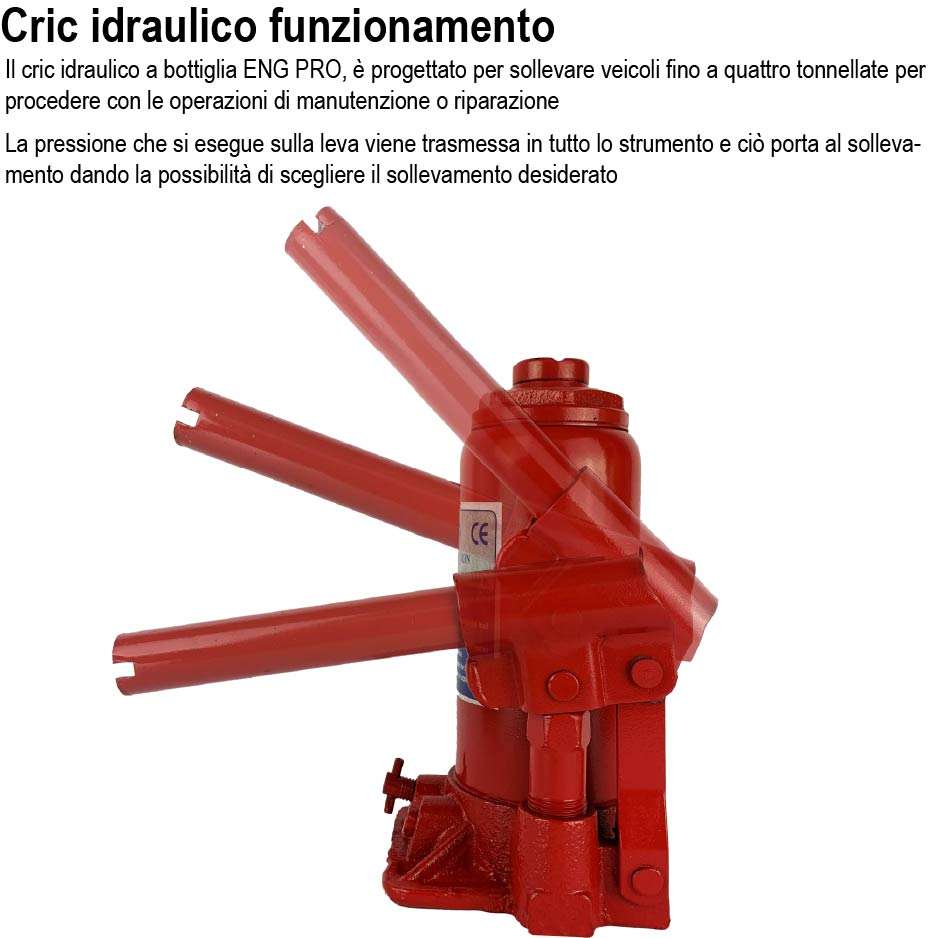 Bottle jack 4000 kg 4 T TON Tons -MA CB 0004 - ENG PRO