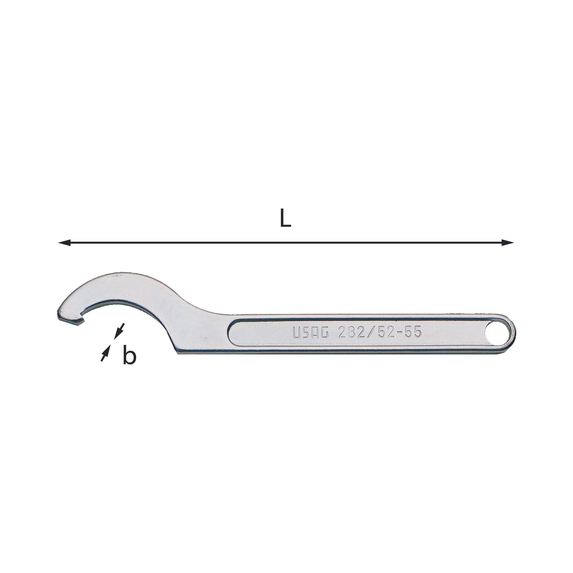 Hook wrenches with square pin for ring nuts - Usag 282