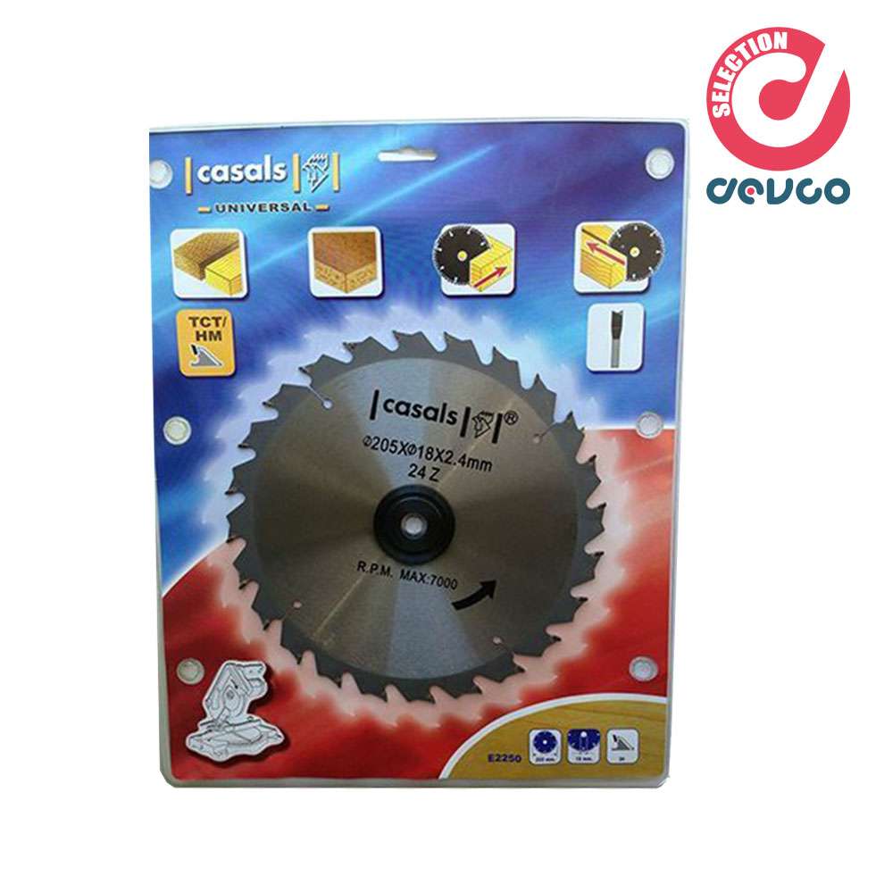 Circular saw disc for wood 205mm 24 teeth - Casals - E2250