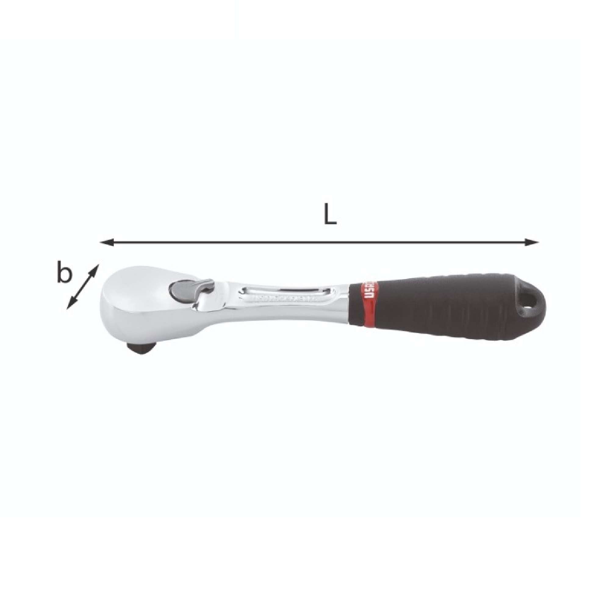 Reversible ratchet with sealed mechanism 120mm - Usag 237 B 1/4 U02370112