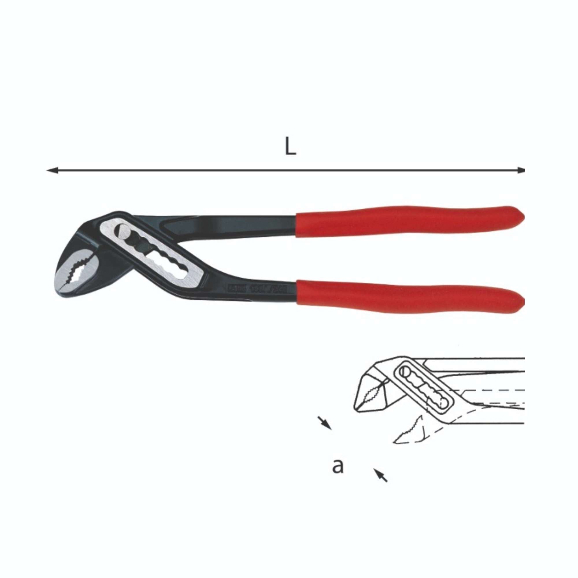 Adjustable 7-position pliers, closed hinge, steel body - Usag