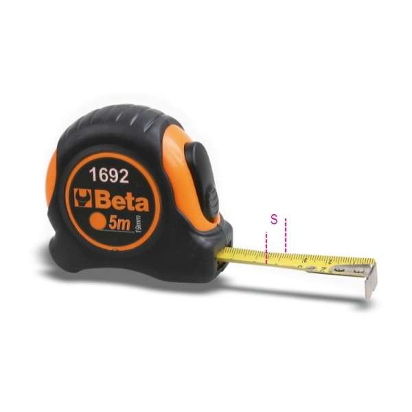 Dual-material ABS shock-resistant steel tape measure 5mtx19mm - Beta