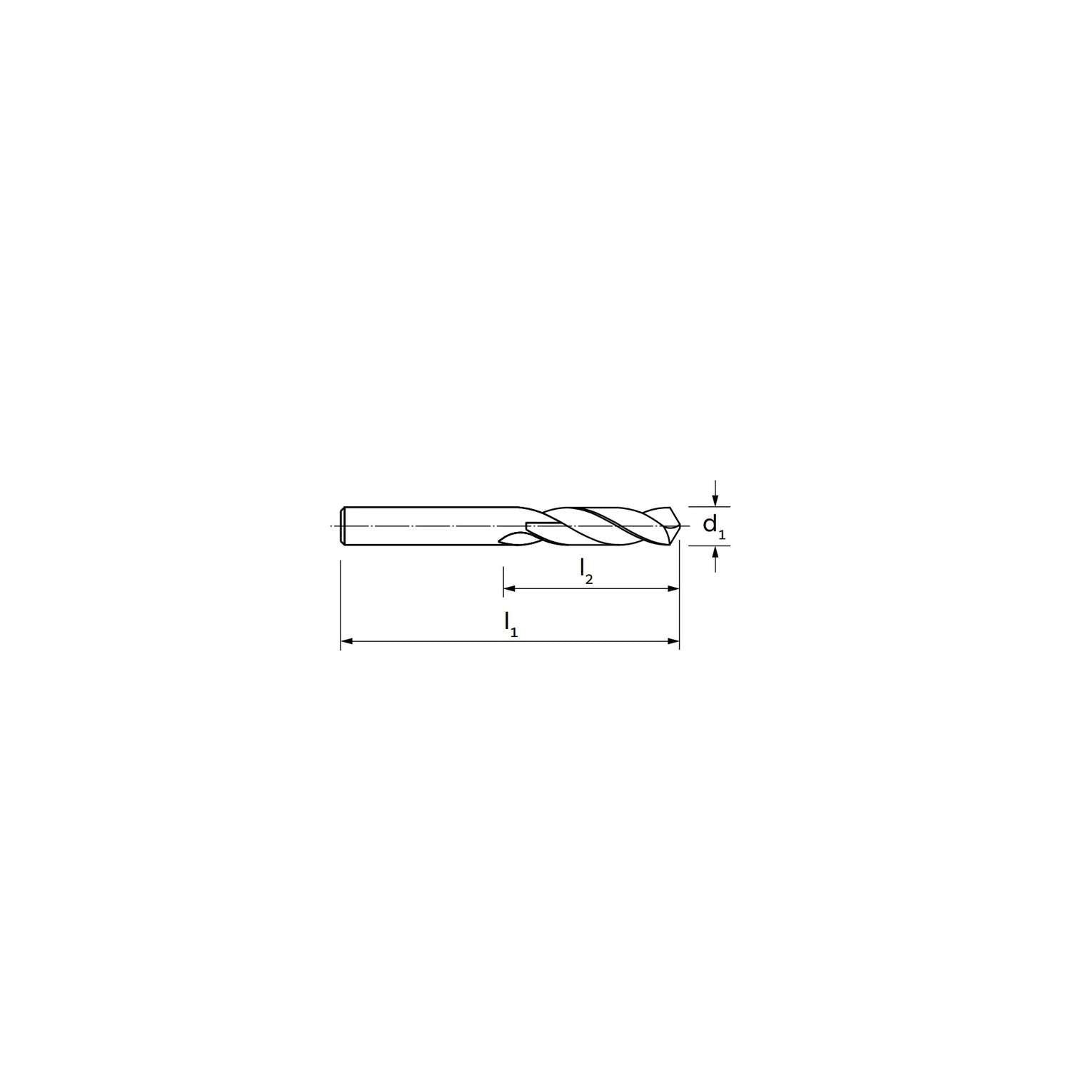 Specific left drill for deep drilling DIN 1897 - ILIX