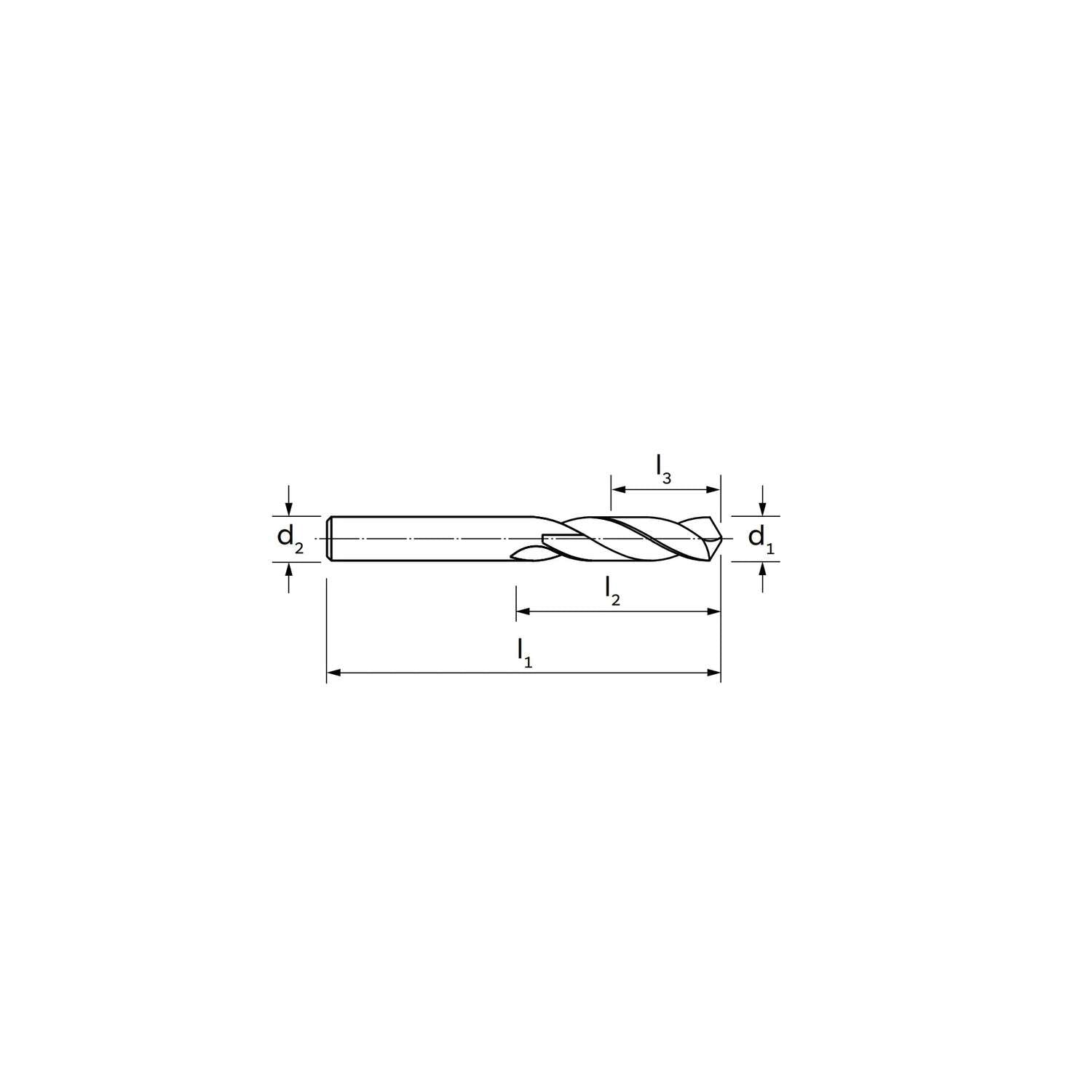 Specific helical tip for stainless steel DIN 1897 (2,3 - 9,5) ILIX