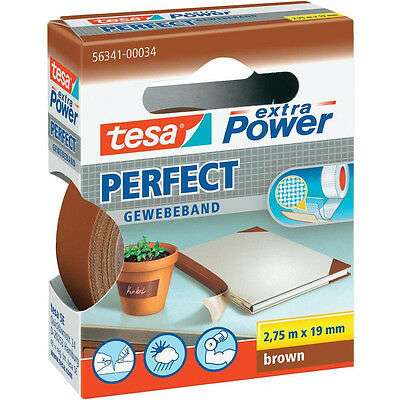 Adhesive tape 19mmX2,75m brown cloth EXTRA POWER PERFECT TESA 56341