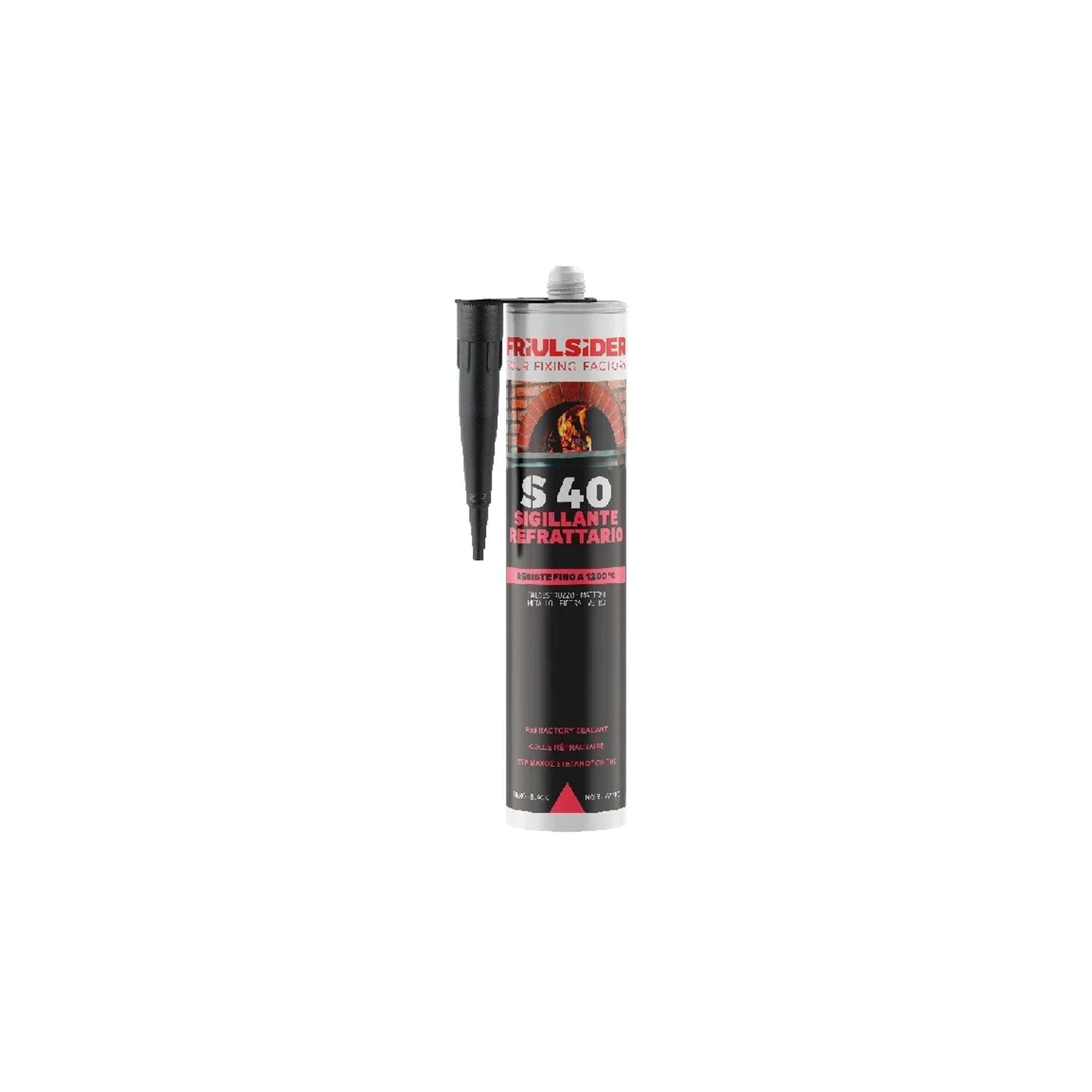 Silicone sealant refractory mastic black 300ml - 12 pack - S4090