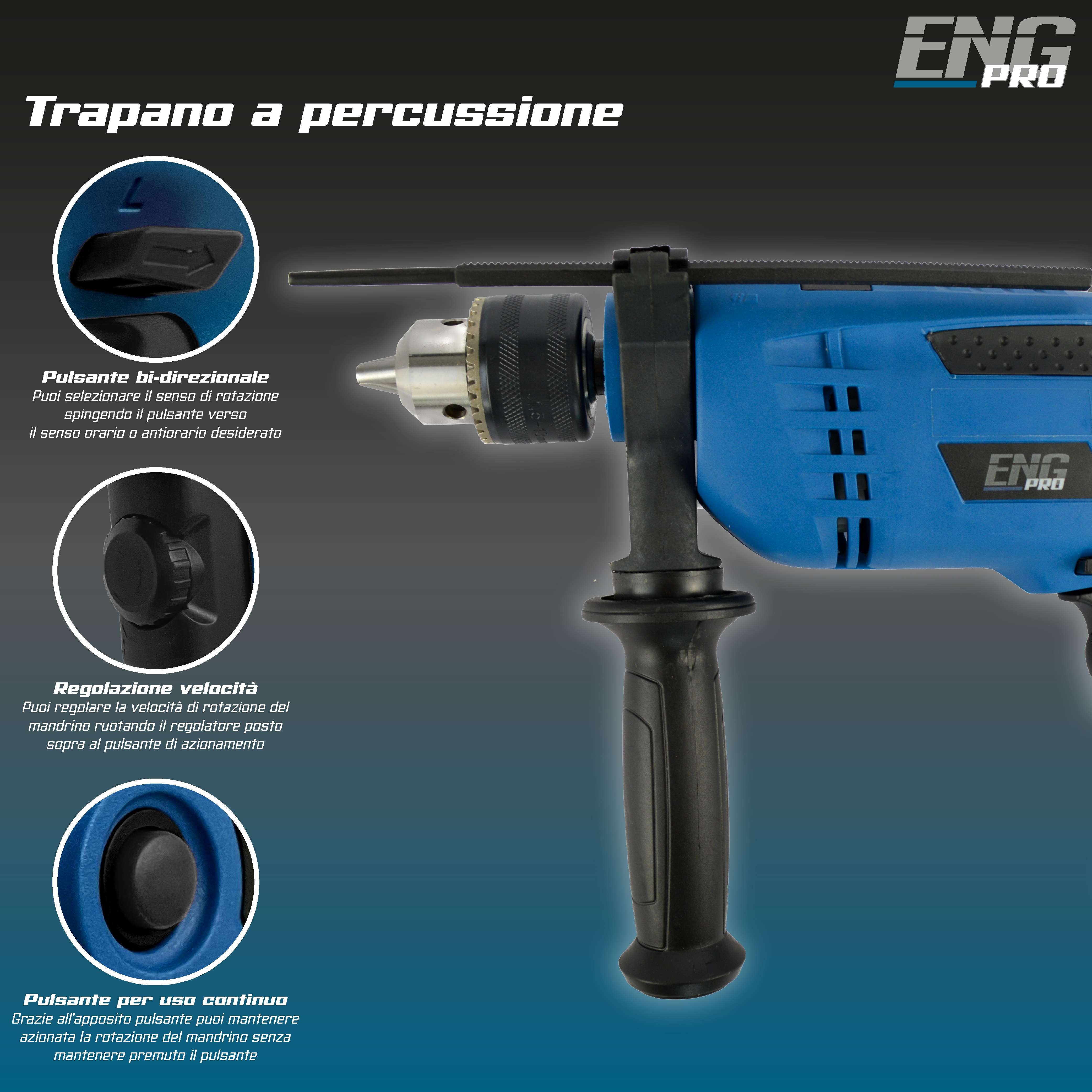Percussion drill 650W 13mm - ENG PRO - UM ET TP13